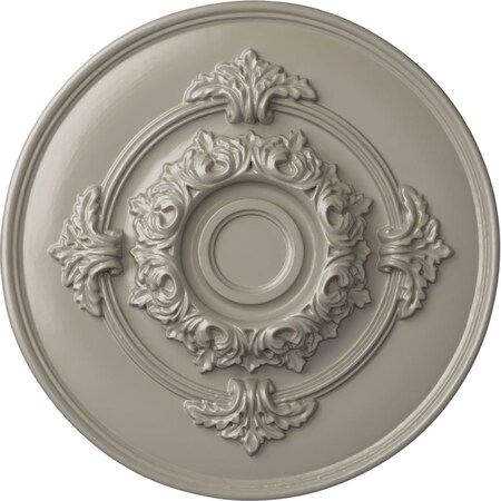 Ekena Millwork Monique Ceiling Medallion (Fits Canopies up to 3 3/4"), Hand-Painted Pearl White, 13 3/4"OD x 1"P CM13MOPWS